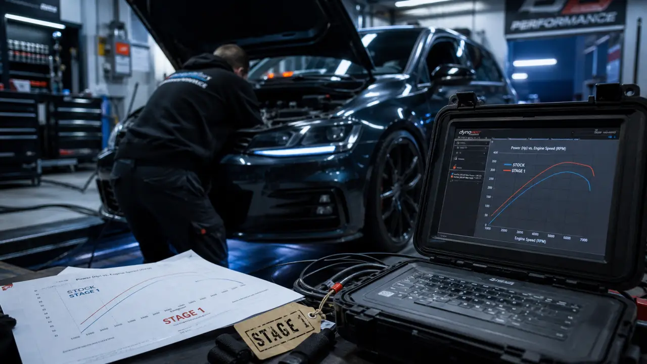 Reprogrammation moteur stage 1 : atelier et ECU pour plus de couple