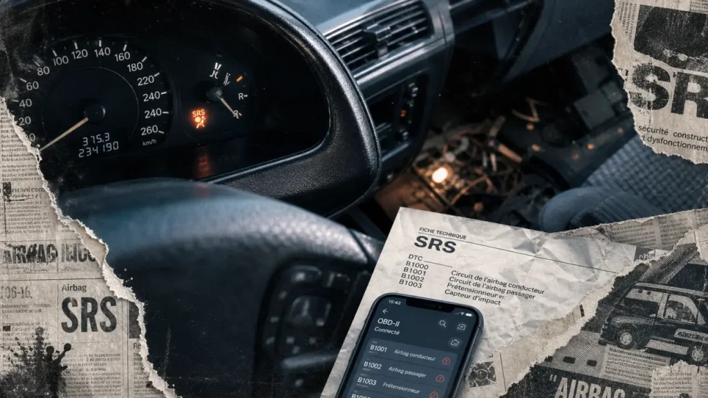 SRS voyant allumé au contrôle technique, diagnostic OBD-2 et réparation